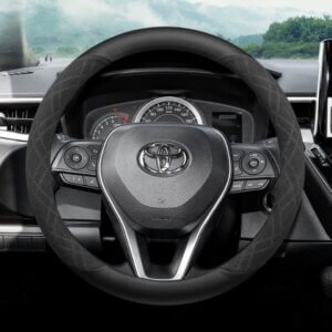 High Quality Leather and Fabric Super Soft Steering cover with green, black and coffee color - Universal