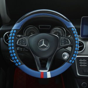 3D Dot  Grip Leather & Carbon Fiber Splicing Universal Steering Cover