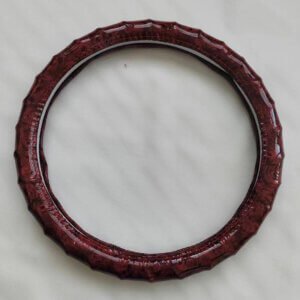 Glossy Non-Slip Peach Wood Grain Steering Cover – All Season Universal Fit (Breathable)