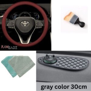 5 Color Combo Set – Premium Steering Cover (৫ রঙে) + Anti-Skid Mobile Holder Mat + AC Cleaner Brush +2  microfiber towel